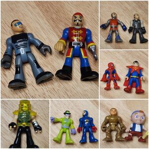 Imaginext Action Figure Lot 11‑Pc Mixed Characters Spider-Man, Superman, Mystery